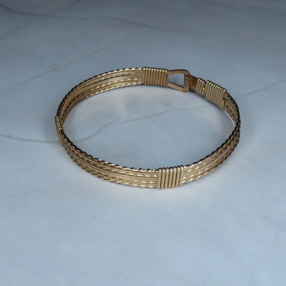 14K Gold Wire Bracelet - Picture 9 of 13